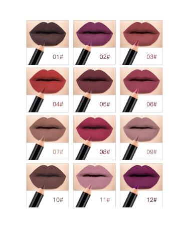 12 Color Set Ultra-Fine Waterproof Lip Liner - Durable & High-Pigment Lip Pencil for Perfect Lips - Buy Online on SooperMarket.com