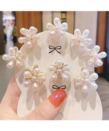 12Pcs Mini Pearl Flower Hair Clips - White Hair Claw Barrettes for Women & Girls | Wedding, Birthday Party Favor - Buy Online on SooperMarket.com