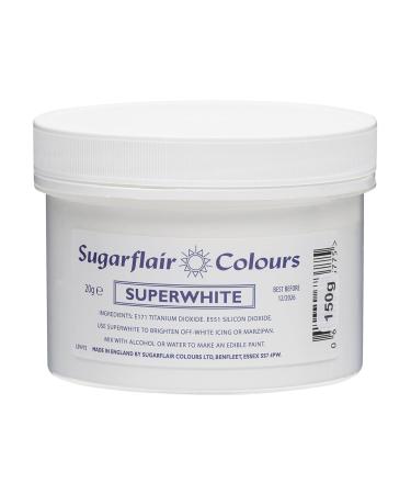 Sugarflair Superwhite Icing Whitener for Use with Sugar Pastes Flowerpaste Buttercream Royal Icing Chocolate and more - 150g 150 g (Pack of 1)