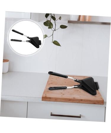 HOMSFOU 2 Pcs Sandwich Pan Sandwich Toaster Press Pan Sandwich Press Pan Sandwich Maker Pan Sandwich Grill Pan Sandwich Mould Frying Pan Egg Plate Aluminum Alloy Clamshell Waffles 35X18X4CMx2pcs Blackx2pcs - Buy Online on SooperMarket.com