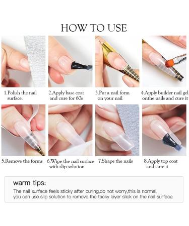 Gel Builder for Nails 3 Colours 20 g Clear Pink White Nail Extension Gel Kit Hard Gel for Nails Builder Nail Gel Kits with Nail Shapes and Acrylic Nail Brush for Nail Art Manicure - Buy Online on SooperMarket.com