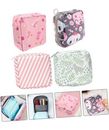 KOMBIUDA 4pcs Sanitary Napkin Storage Bags - Cute Zipper Period Pouch Set for Teen Girls - Travel Toiletry Bag Organizer - Buy Online on SooperMarket.com