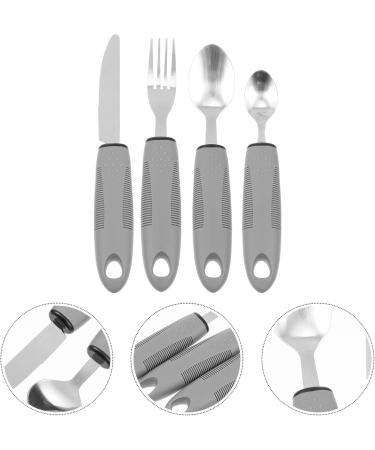 Adaptive Utensils Built up Fork Spoon Rocker Knife Easy Grip Silverware for Adults Elderly Weak Hand Patients Disabled Light Grey 3 Piece Set (Color : Light Grey-1) - Buy Online on SooperMarket.com