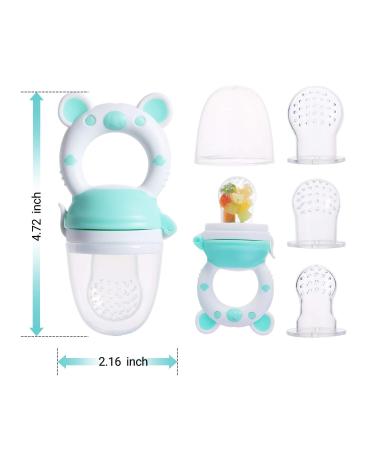 Infant Fruit Feeder Pacifier - 6 Pcs Silicone Pouches for Toddlers - 2-Pack (Light Pink) - Buy Online on SooperMarket.com