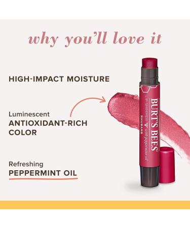 Burt's Bees Lip Balm Rhubarb 4-Pack - Moisturizing Lip Shimmer Spring Gift with Vitamin E & Coconut Oil for Women - 100% Natural Easter Basket Stuffers for All Day Hydration - 0.09 Ounce - Buy Online on SooperMarket.com