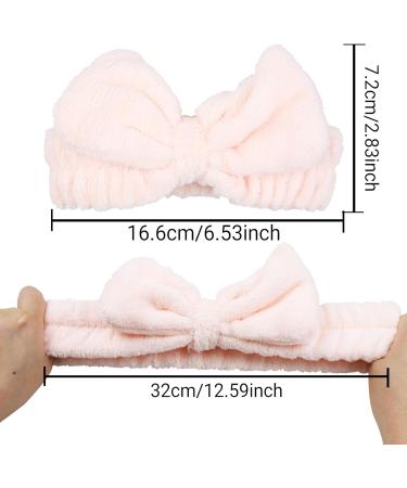 Headband for Washing Face and Makeup 2 Pieces Elastic Bow Tie Hairband for Shower Sports Spa Skincare Beauty Head Wraps Hair Accessories for Women Girls Men Boys Pink and Blue - Buy Online on SooperMarket.com