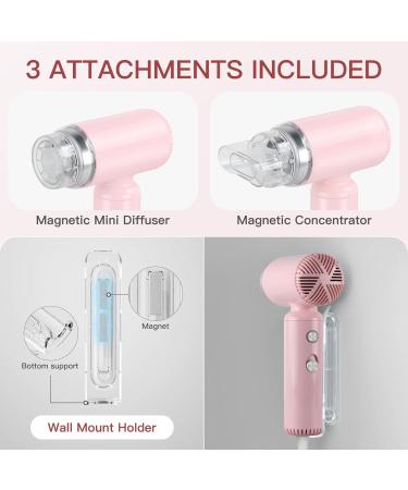 Super Mini Ionic Hair Dryer - High-Speed Travel Blow Dryer with 200 Million Negative Ions 110 000RPM Brushless Motor - Pink Lightweight & Portable for Home Salon - Buy Online on SooperMarket.com