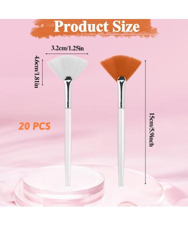 Bewudy 20-Pack Soft Fan Brushes for Makeup & Masks - Ideal Facial Applicator for Women & Girls | Yellow & White - Buy Online on SooperMarket.com