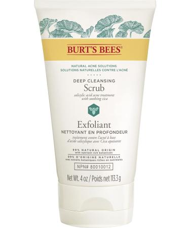 Burt's Bees Natural Acne Solutions Deep Cleansing Scrub Salicylic Acid Acne Treatment with Soothing Cica 99% Natural Origin 113g