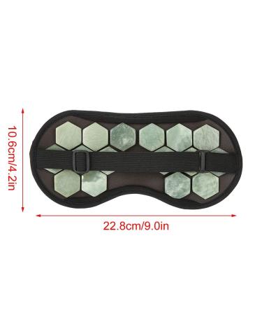 Adjustable Jade Stones Eye Mask - Magnet Therapy Sleeping Eye Cover for Travel & Naps | Green - Buy Online on SooperMarket.com