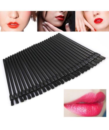 50 Pcs Disposable Lip Makeup Brush Set - Plastic Lip Applicators for Lipstick & Glossy Rods - Black Cosmetic Tool (8.2 cm) - Buy Online on SooperMarket.com