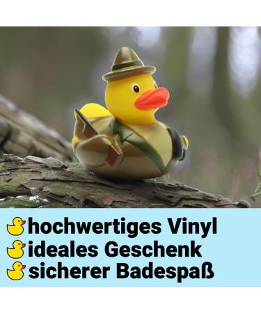 Funny Squeaky Bathing Duck - Hunter Duck Toy with Rifle & Horn - Perfect Gift for Hunters | Duckshop - Buy Online on SooperMarket.com