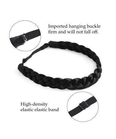 STHEJFB Braid Headband - Messy Wide Chunky Fluffy Hairpiece - Black 1B - Buy Online on SooperMarket.com