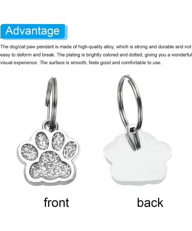 PATIKIL Animal Dog Cat Paw Print Pendants 6 Pcs Crystal Footprint Dog Cat Paw Prints Pendants for DIY Necklace Bracelet Enamel Jewelry Making Silver Tone - Buy Online on SooperMarket.com
