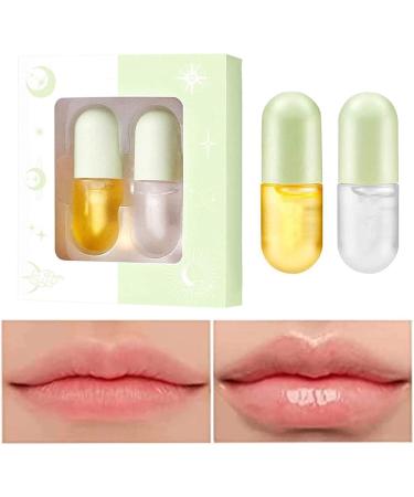 Vigcebit Upholstery Lip Gloss | 2 Series Day & Night Lip Plumper Set - Moisturizing Balm for Full Elastic Lips & Fine Line Reduction - Buy Online on SooperMarket.com