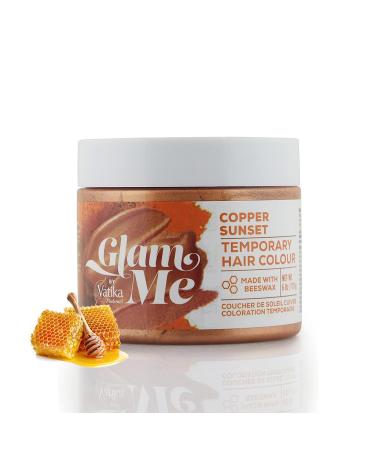 Vatika Naturals's Glam MeCopper Sunset Temporary Hair Colour - 6oz | Made With Bee Wax | Natural Hairstyle Colour | For Men & Women