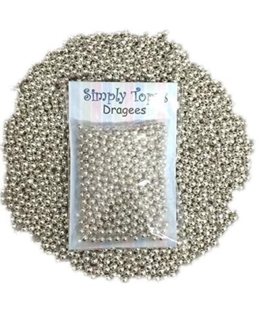 Silver Sugar Round 4mm Dragees 30g Great for Cake Decoration Kitchen & Home