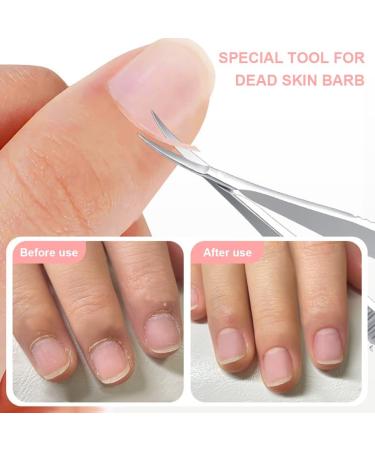 Cuticle Nippers Stainless Steel Cuticle Scissors Extra Fine Curved Professional Precise Pointed Tip for Eyebrows Eyelashes Trimming Nails and Painless Cuticle Removal on Fingers and Toes Silver - Buy Online on SooperMarket.com