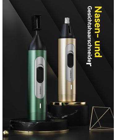 UNIBONO All-in-One Rechargeable Nasal Hair Cutter Kit | Painless Nose Trimmer for Men with Mini Facial & Eyebrow Razor | Green - Buy Online on SooperMarket.com