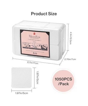 MelodySusie Lint Free Nail Wipes - 1050 Pcs Absorbent Non-Woven Gel Polish Remover Pads | Soft Alcohol Wipes for Nail Tech Salon Supplies & Dip Nail Prep - White - Buy Online on SooperMarket.com