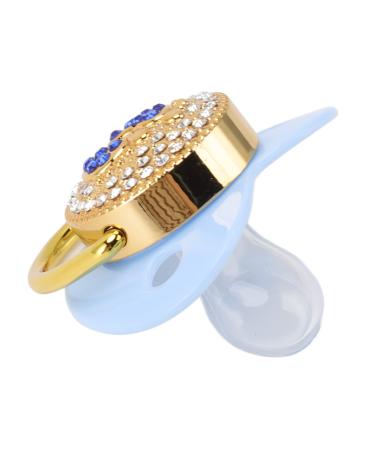 Baby pacifier arc protection Integrated design silicone material newborn pacifier soft touch dust -tight for 6 to 18 months baby outdoor for home (blue)