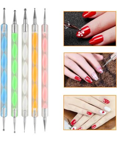 Vathery Nail Design Accessories Set - 15 Brush Set 5 Puncture Pens 30 Striping Tapes & Tweezers for Perfect Nail Art - International Shipping Available - Buy Online on SooperMarket.com