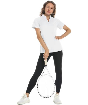 TACVASEN Women's V Neck Golf Polo Shirt - White, Medium | UPF 50+ Sun Protection - Buy Online on SooperMarket.com