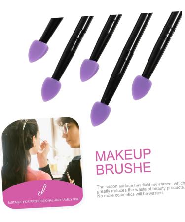 Healeved 5pcs Silicone Eyeshadow Brush Cream Eyeshadow Plastic Handle Simple Applicator Brush Purple - Buy Online on SooperMarket.com