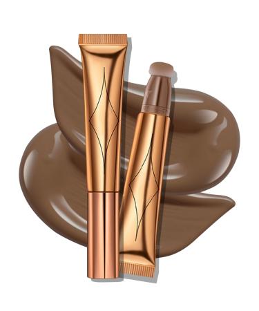 Ofanyia Contour Wand Liquid Face Concealer Contour Stick with Cushion Applicator Cruelty-free Silky Smooth Lightweight Blendable Full Coverage Contour Beauty Wand for Face 01# Contour