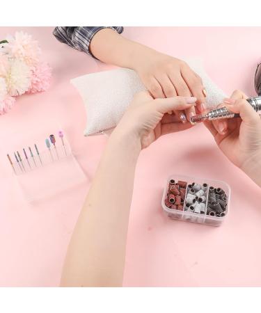 Heemeei 10Pcs Tungsten Carbide Nail Drill Bits Set with 75Pcs Sanding Bands for Acrylic Gel Nails - Professional Manicure Tool for Home Salon - Buy Online on SooperMarket.com
