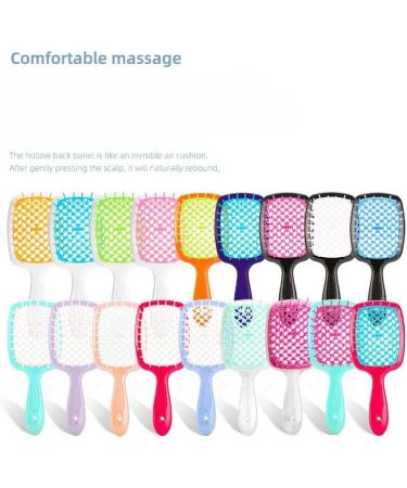 Comb Women's Scalp Massage Comb Hair Brush Women's Hollowed Out Home Salon Hair Styling Tool Comb Wide Tooth Comb (Color : Rose red-white) - Buy Online on SooperMarket.com