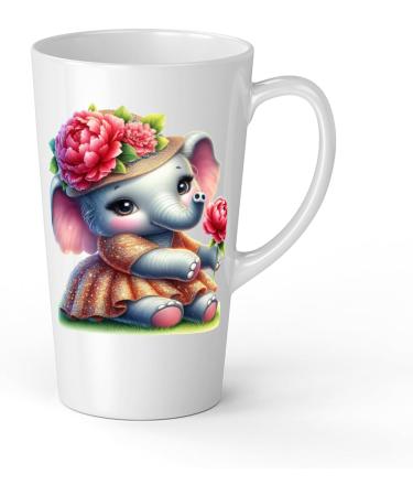 White Ceramic Baby Elephant Mug - Large 483 ml Perfect for Hot Chocolate or Milk Fun and Easy to Use - Buy Online on SooperMarket.com