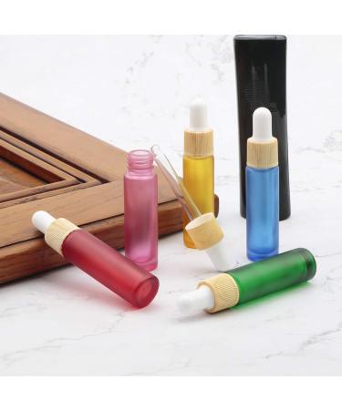 Rowiz 10PCS 10ml Matt Color Glass Dropper Bottles Perfume Aromatherapy Cosmetic Container Essential Oils Sample Bottles with Pure Dropper Sample Tubes&Wood Color Screw Cap 5 Colors - Buy Online on SooperMarket.com