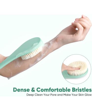 Men's Exfoliating Shower Brush with Long Handle - Light Green - Buy Online on SooperMarket.com
