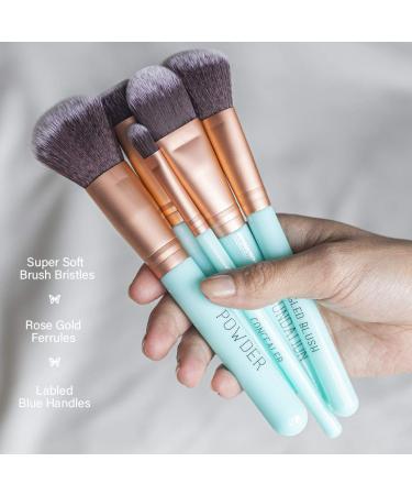Nicole Miller 5-Piece Makeup Brush Set | Foundation Powder Blush & Concealer Brushes | International Shipping Available - Buy Online on SooperMarket.com