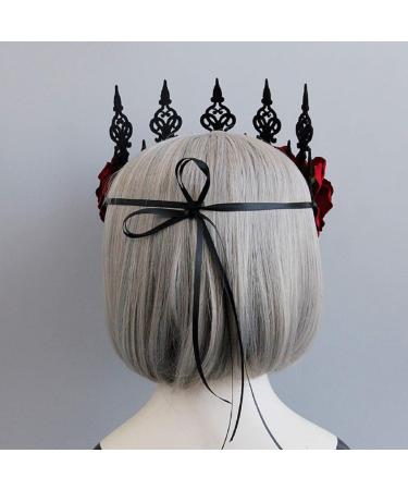 Vintage Red Rose Queen Headband for Women and Girls - Perfect Floral Hair Accessory for Halloween, Christmas, Parties, and Cosplay - Buy Online on SooperMarket.com
