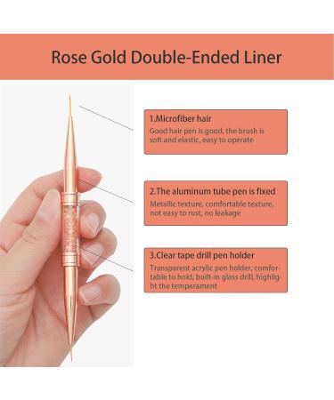 6pcs Professional Nails Art Brushes Set Double Ended Nail Striping Brush Thin Brushes For Gel Polish Pen Dotting Tool Drawing Small Details - Buy Online on SooperMarket.com