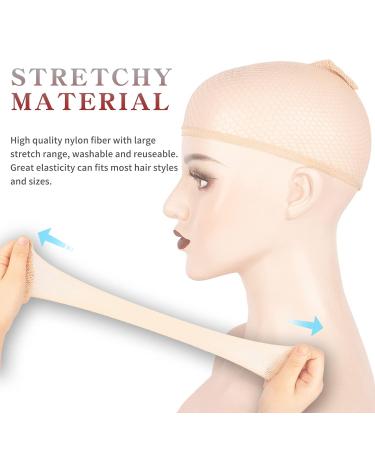 WeKen Beige Mesh Wig Cap Net 4PCS - Open Two End Wig Caps Liner for Women Men Kids - Buy Online on SooperMarket.com