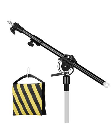 Soonpho Photography Extension Boom Arm for Light Stand/C-Stand,3.8ft to 6.8ft Ajustable Crossbar Holding Arm with 1/4" to 3/8" Screw for Softbox,Studio Strobe,Monolight,Video Light,Reflector ect.