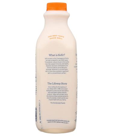 LIFEWAY Organic Peach Kefir 32oz - Probiotic-Rich Dairy Drink - Buy Online on SooperMarket.com