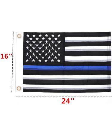 Yafeco 12x18 inch U.S. 50 Star Sewn Boat Flag - Thin Blue Line Police Officer Ensign Nautical American Flag - Buy Online on SooperMarket.com