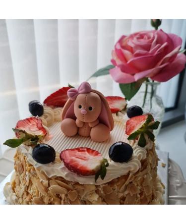 Brown Bunny Cake Topper 100% EDIBLE Decoration Personalised Name - Buy Online on SooperMarket.com