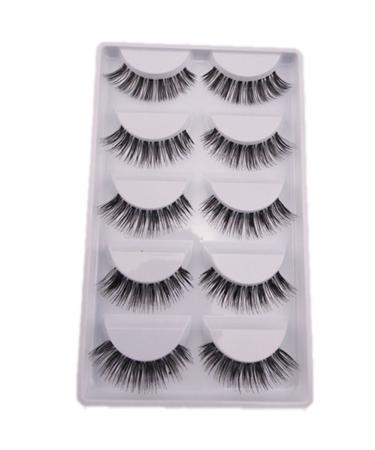 Bluelans 5 Pairs Natural Look Fake Eye Lash False Eyelashes Extension Makeup
