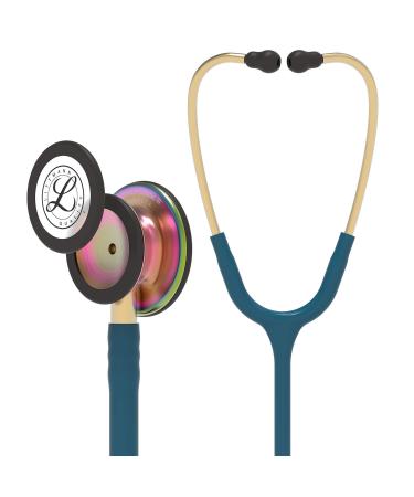 3M Littmann Classic III Monitoring Stethoscope Rainbow-Finish Caribbean Blue Tube 69 cm 5807 Rainbow Chestpiece Brass Hdset/Stem Carribean Tube Single