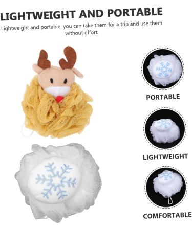 CANIGHT 2pcs Bath Ball Loofah - Exfoliating Sponge & Cute Xmas Themed Shower Puff - Ideal for Holiday Gifts - Buy Online on SooperMarket.com