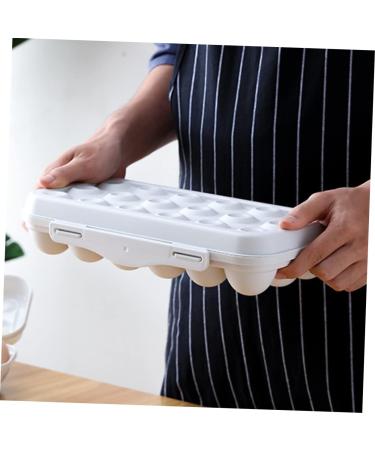 KOMBIUDA 2pcs Anti-Collision Damage Chicken Egg Tray for Refrigerator Egg Fridge Organizers re-usable Grey 30X11X6.5CM - Buy Online on SooperMarket.com