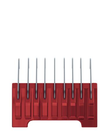 WAHL Professional Animal Stainless Steel Attachment Guide Comb 5-in-1 Detachable Blade Pet, Dog, Cat, and Horse Clippers #5, 1/8-Inch Cut Length (#3332), Stainless Steel and Red