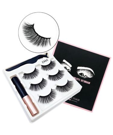 Magnetic Eyelashes And Eyeliner Kit 3 Pairs Reusable Magnetic Lashes With Eyeliner 3D Natural Look False Eyelashes Magnetic Eyelashes Natural Looking Lashes