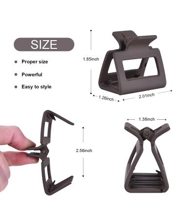 12 Pcs Rectangle Hair Clips Set for Women and Girls - Includes 6 Large Claw Clips for Thick Hair and 6 Small Claw Clips for Thin Hair - Buy Online on SooperMarket.com