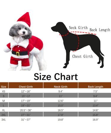 Delifur Pet Christmas Santa Claus Suit with Cap - Dog/Cat Xmas Costume Party Suit (Red, Size S) - Warm Hoodie for Winter - Buy Online on SooperMarket.com